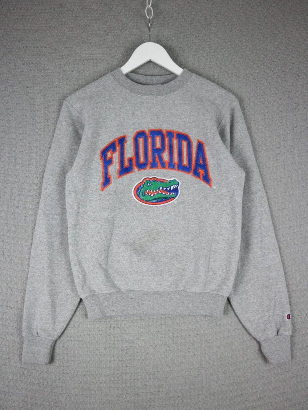 Florida Gators Football Champion Heather Grey Crewneck  Sweater Jumper XS